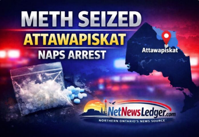 Suspected meth worth $12,400 seized in Attawapiskat during arrest; woman charged with trafficking.