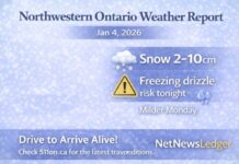 January 4, 2026: Northwestern Ontario Weather Report — Snow Returns, Slippery Spots Possible Overnight Northwestern Ontario weather for Jan. 4, 2026: snow returns to Kenora, Dryden–Vermilion Bay and Thunder Bay with 2–10 cm expected depending on location