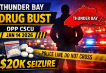 Thunder Bay Man Arrested in $20K Drug Bust Following OPP Street Crime Unit Operation OPP Drug Bust Thunder