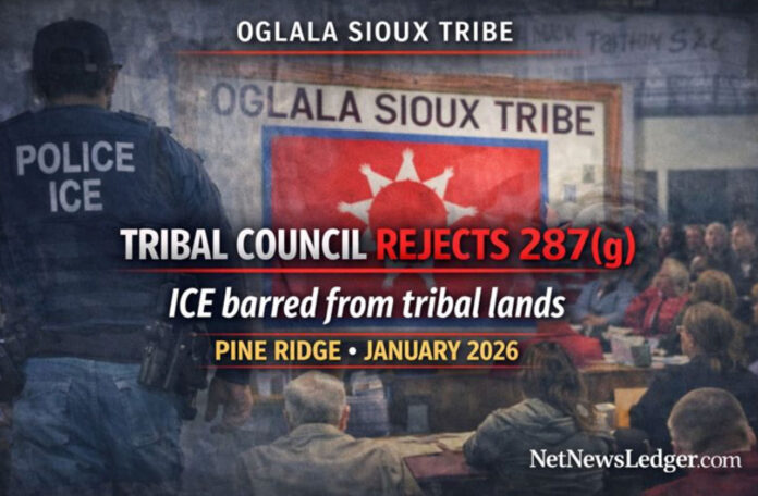 Oglala Sioux Tribe, Pine Ridge, ICE, Section 287(g), tribal sovereignty, Indigenous rights, tribal policing, immigration enforcement, jurisdiction, self-governance, community trust, South Dakota, Native nations, federal agencies, cross-border travel, Minnesota, Northwestern Ontario