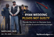 Ryan Wedding Pleads Not Guilty in California: Thunder Bay-Born Ex-Olympian Faces Murder, Cocaine Trafficking Allegations Ryan Wedding pleads not guilty in California; Thunder Bay Olympian faces U.S. murder, cocaine counts.