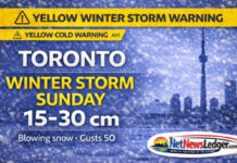 January 24, 2026: Toronto Weather Forecast — Yellow Cold Warning This Morning, Winter Storm Targeting Sunday Toronto weather for Jan. 24, 2026: bitter cold this morning with a Yellow Cold Warning, then snow squalls tonight and a Yellow Winter Storm Warning for Sunday with 15–30 cm possible and near-zero visibility in blowing snow.