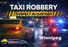 Winnipeg – Man Arrested After Alleged Taxi Robbery in Roslyn Area Winnipeg: Man in custody after alleged taxi robbery; weapon threats, impaired driving charges laid.