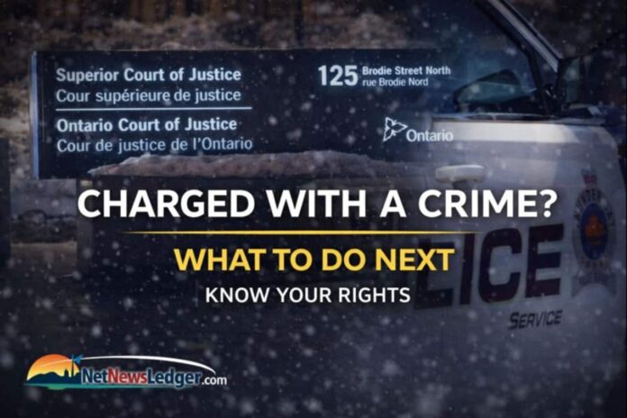 Charged with a crime? Steps to protect your rights: counsel, bail, conditions, disclosure, court.