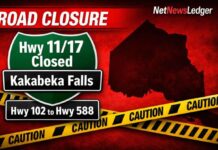 Collision Closes Highway 11/17 Near Kakabeka Falls: OPP Urge Drivers to Avoid Area Highway 11/17 closed near Kakabeka Falls after crash involving transport truck and car. Avoid area.