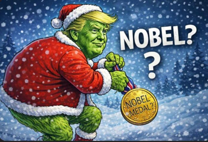 The non-noble American Grinch with his Nobel Prize medal