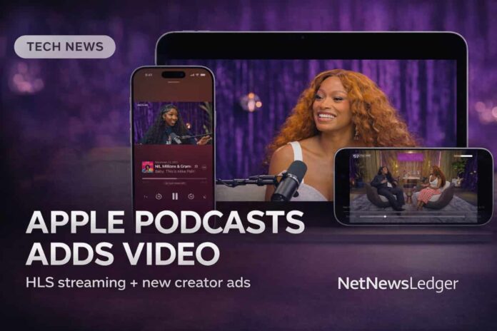 Apple Podcasts adds HLS video podcasts this spring, enabling offline viewing and new ad tools. Apple Podcasts adds HLS video podcasts this spring, enabling offline viewing and new ad tools.