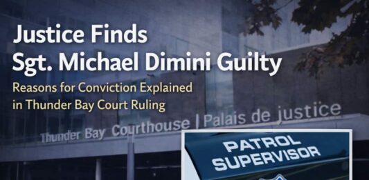 Former Thunder Bay police officer Michael Dimini sentenced to three years in prison Court explains why Michael Dimini was convicted: unlawful entry, conflict of interest; report edited