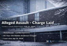 Thunder Bay Woman Charged in Alleged Assault on Cumberland Street Thunder Bay Police Service, TBPS, Assault Causing Bodily Harm, Criminal Code, Waterhouse, Cumberland Street, Uride, Bail, Ontario Court, Thunder Bay Crime