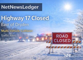 Highway 17 East of Dryden Closed After Serious Multi-Vehicle Collision Highway 17 east of Dryden closed between Bonny Bay Rd and East Thunder Lake Rd after collision