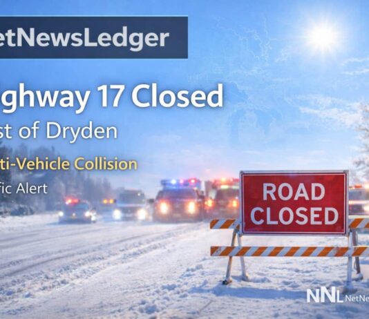 Highway 17 East of Dryden Closed After Serious Multi-Vehicle Collision Highway 17 east of Dryden closed between Bonny Bay Rd and East Thunder Lake Rd after collision