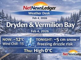 February 4, 2026: Dryden & Vermilion Bay Extended Weather Forecast Dryden and Vermilion Bay Weather Feb 4 2026