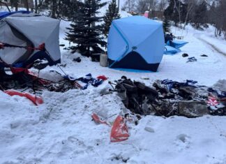 Thunder Bay declares homelessness a humanitarian crisis Homeless Encampment at McVicars Creek Feb 2026