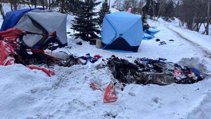 Homeless Encampment at McVicars Creek Feb 2026