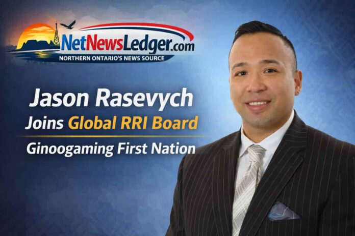 Jason Rasevych of Ginoogaming First Nation joins RRI board, bringing Treaty 9 voice worldwide in 2026.