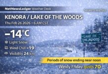 Feb. 26, 2026: Kenora & Lake of the Woods Weather Forecast — Snow This Morning, Windy Friday Ahead Kenora and Lake of the Woods Weather Feb 26, 2026 at 07_45_08 AM