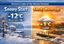 Feb 4 2026 – Snowy Start, Sneaky Warm-Up: Kenora & Lake of the Woods Forecast Kenora Weather Fab 4 2026