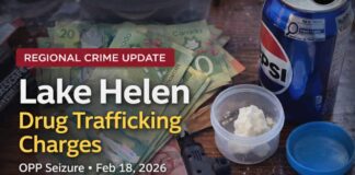 Lake Helen Drug Trafficking Investigation Leads to Two Arrests, OPP Say Lake Helen ON: OPP seize $11K in crack and meth in warrant; two charged held for Thunder Bay court