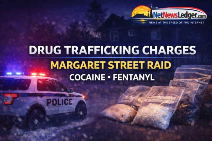 TBPS trafficking probe leads to cocaine, fentanyl seizure and charges after Margaret Street search.