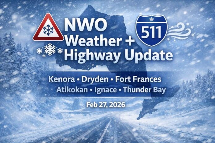 A sharp-moving system is driving gusty winds, flurries, and pockets of blowing snow across Northwestern Ontario today, followed by a deep freeze tonight (wind chills well into the -20s and -30s). Thunder Bay is under a strong wind statement with gusts up to 80 km/h expected this afternoon