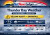 February 20, 2026: Thunder Bay’s Detailed Weather Forecast — Yellow Snowfall Warning, 10–20 cm Expected Thunder Bay weather for Feb 20, 2026: Yellow Snowfall Warning in effect with 10–20 cm expected from this afternoon into Saturday. Travel impacts likely.