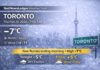 Feb. 26, 2026: Toronto Weather Forecast — Morning Flurries Fade, Milder Friday Ahead Toronto weather forecast for Feb. 26, 2026: mostly cloudy and cold near -7°C this morning with a few flurries ending early, then a mix of sun and cloud and a high near -1°C. Milder Friday near +5°C with a chance of rain showers or flurries Friday night; mixed weekend with a chance of snow by Saturday night.