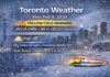 February 9, 2026: Toronto Weather — Cold Warning This Morning, Snow and a Freezing-Drizzle Risk Tonight Toronto weather forecast for Monday, February 9, 2026: Yellow Cold Warning with wind chills as low as -30 to -35 this morning. Mainly sunny today with a high of -6°C. Light snow develops tonight with a freezing drizzle risk, then periods of snow Tuesday with a high of +1°C