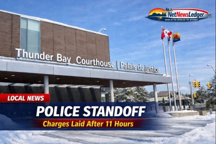 Thunder Bay standoff ends in arrest; suspect charged with threats and alleged bail/probation breaches
