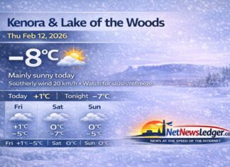 February 12, 2026: Kenora & Lake of the Woods Weather Report — Sun Today, Then a Long Stretch Near Zero Kenora and Lake of the Woods weather for Thursday, February 12, 2026: partly cloudy this morning near -8°C, then mainly sunny with a high of +1°C.