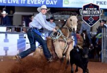 SANTOS STORMS BACK TO CLAIM SECOND IRONMAN TITLE AT CINCH TIMED EVENT CHAMPIONSHIP Taylor Santos (Creston, California) completed a remarkable comeback story Saturday night inside the Legendary Lazy E Arena, capturing the 2026 Cinch Timed Event Championship Ironman title