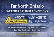 March 18, 2026: Far North Ontario Weather Report — Extreme Cold in Fort Severn, Light Snow in the Interior Far North Weather