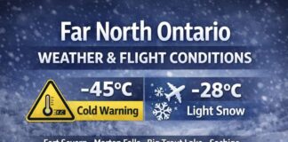 March 18, 2026: Far North Ontario Weather Report — Extreme Cold in Fort Severn, Light Snow in the Interior Far North Weather