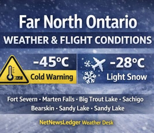 March 18, 2026: Far North Ontario Weather Report — Extreme Cold in Fort Severn, Light Snow in the Interior Far North Weather