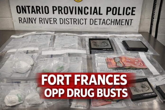 On March 03, 2026, the Fort Frances Detachment of the Ontario Provincial Police (OPP), Community Street Crime Unit (CSCU), with the assistance of the Organized Crime Enforcement Bureau (OCEB), Kenora OPP CSCU, Dryden OPP CSCU, the Provincial Operations Intelligence Bureau (POIB), OPP Canine Unit and the Treaty Three Police Service executed search warrants in the Faith Housing Complex and the Third Street East area of Fort Frances.