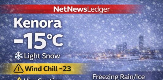 March 5, 2026: Kenora Weather Forecast — Light Snow Now, Freezing Rain and Ice Pellets Overnight Kenora and Lake of the Woods Weather