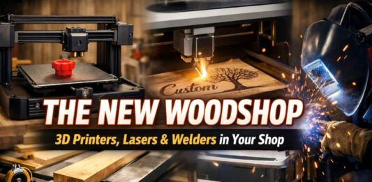 The New Woodshop: Why 3D Printers, Lasers and Welders Are Joining the Table Saw Why woodshops add 3D printers, lasers and welders to build smarter, faster, more versatile shops.