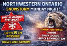 Northwestern Ontario Weather Outlook: Special Weather Statements Up as Snow Spreads In Monday Night March goes out like a lion with Winter Storm