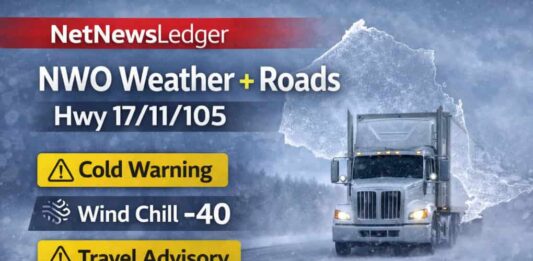 March 1, 2026: Northwestern Ontario Weather and Roads Report — Bitter Morning Cold, Slow Warm-Up Begins Monday orthwestern Ontario weather and roads report for March 1, 2026 featuring Kenora, Dryden, Ignace, Fort Frances, Atikokan, Red Lake, and Thunder Bay. Extreme morning cold with wind chills near -40 and cold warnings in effect for parts of the region. Ontario 511 highlights Highway 17 construction near Kenora and between Schreiber and Marathon; a gradual warm-up begins Monday with flurry chances and gusty winds