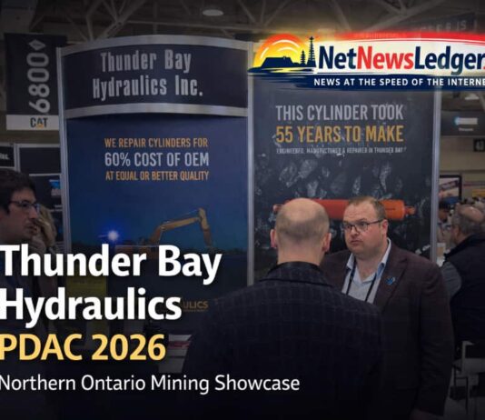 Thunder Bay Hydraulics Draws Strong Interest at PDAC 2026 Northern Ontario Mining Showcase Thunder Bay Hydraulics,PDAC 2026,NOMS,Northern Ontario Mining Showcase,FedNor,Thunder Bay,Mining News,Hydraulics,Pneumatics,Manufacturing,Mining Services,Exploration,Toronto,Trade Show,Northern Ontario,Jobs,Exports