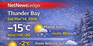 March 14, 2026: Thunder Bay Weather Forecast — Bright Saturday, Snow Returns Sunday Thunder Bay Weather