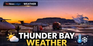 March 19, 2026: Thunder Bay Weather Forecast — Sunshine Today, Snow Tonight with Freezing Rain Risk Thunder Bay weather forecast for March 19, 2026: sunny today with increasing cloud and a high of +1°C after a cold morning near -14°C. Snow begins this evening with 5–10 cm possible and a risk of freezing rain overnight. Friday warms to 6°C with a risk of freezing drizzle early, followed by mixed rain/snow chances into the weekend.