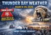 March 29, 2026: Thunder Bay Weather Turns Wintry Again as March Threatens to Go Out “Like a Lion” Thunder Bay weather forecast for March 29, 2026: mostly cloudy and 1°C this evening, then snow builds Monday afternoon with near 10 cm possible through Tuesday before a sunnier Wednesday.