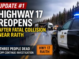 Highway 17 has reopened after a fatal crash near Raith that killed three people Highway 17 has reopened after a fatal crash near Raith that killed three people