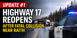 Highway 17 has reopened after a fatal crash near Raith that killed three people Highway 17 has reopened after a fatal crash near Raith that killed three people