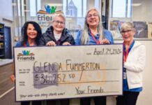 Thunder Bay Resident Wins $36,252.50 in April’s Friends 50/50 Catherine Foster (Volunteer, Friends), Glenda Fummerton (Winner), Pauline Parker (Secretary, Friends), Shelley Kay Volunteer, Friends