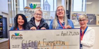Thunder Bay Resident Wins $36,252.50 in April’s Friends 50/50 Catherine Foster (Volunteer, Friends), Glenda Fummerton (Winner), Pauline Parker (Secretary, Friends), Shelley Kay Volunteer, Friends