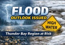 Flood outlook issued for Thunder Bay region as rain, thaw and frozen ground raise runoff risks Flood warning and stormy outlook
