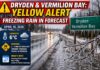 April 16, 2026: Dryden and Vermilion Bay Brace for Freezing Rain as Yellow Alert Takes Hold Freezing rain warning for Dryden