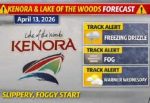 April 13, 2026: Kenora and Lake of the Woods Forecast — Freezing Drizzle Early, Then a Warmer Midweek Turn Kenora and Lake of the Woods Weather