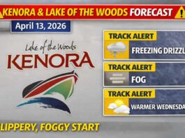 April 13, 2026: Kenora and Lake of the Woods Forecast — Freezing Drizzle Early, Then a Warmer Midweek Turn Kenora and Lake of the Woods Weather
